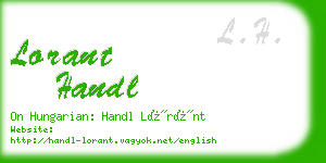 lorant handl business card